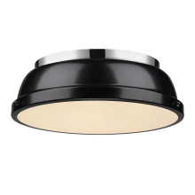 Golden 3602-14 CH-BK - Yep by Golden Lighting Duncan 2-light Flush Mount in Chrome and Black shade